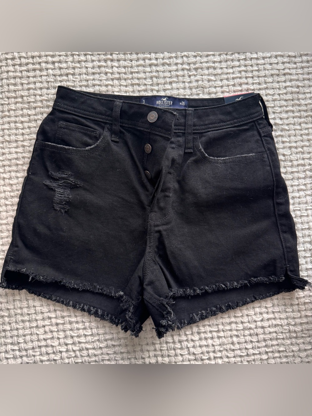 Hollister Black Denim Shorts size 3